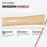 Marteau de mécanicien Sky Hammer 300g 400g, tête en acier à pointe croisée, manche en bois, pour atelier