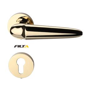 Nouvel arrivage de poignées de porte et de serrures de salle de bains à levier métallique Unique en or avec Rosette ronde R02023 - Product Image 3