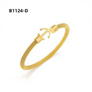 เอมี่ เอมี่ แฟชั่น แบงเกิล B1124 สร้อยข้อมือดีไซน์รูปสมอชุบเงินสำหรับผู้หญิง ของขวัญเครื่องประดับสร้อยข้อมือคลาสสิก - Product Image 3