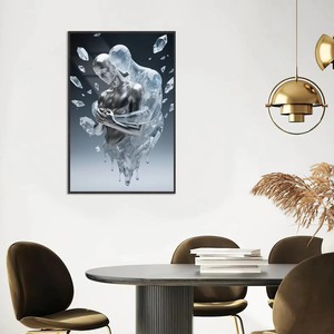 Impression d'art figuratif métallique <span class=keywords><strong>contemporaine</strong></span>, esthétique, peintures murales en porcelaine cristalline pour la décoration de la maison - Product Image 1