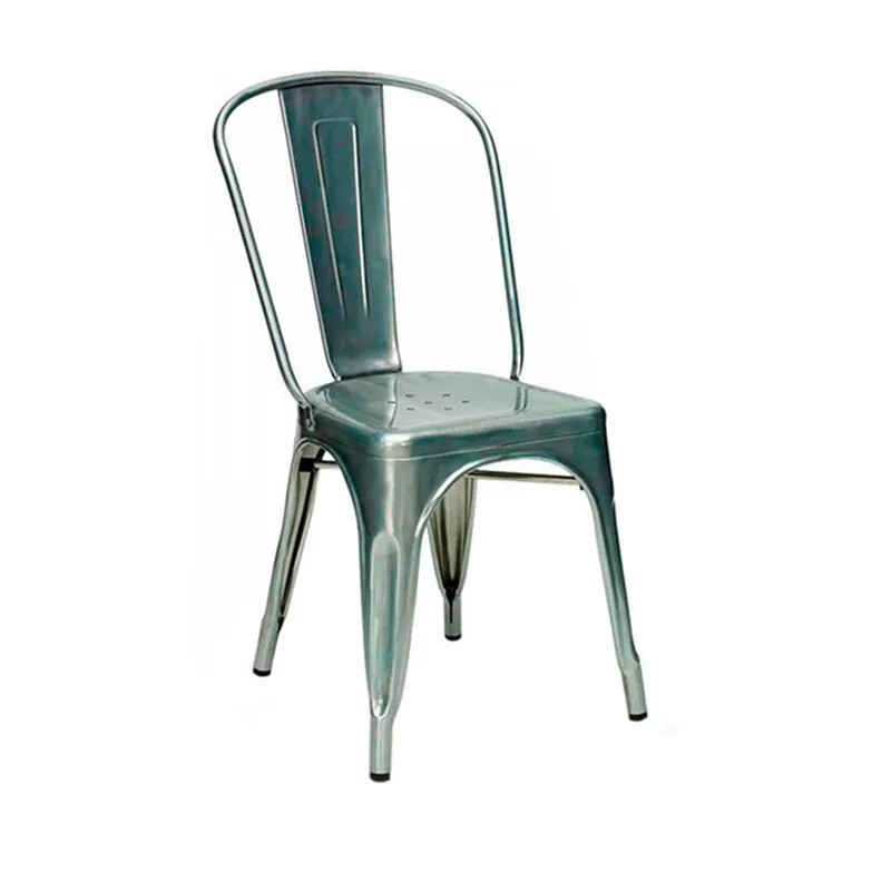 Cadeira de ferro usado estilo industrial antigo, restaurante bistro metal, cadeira de jantar