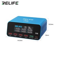 Chargeur USB 6 ports RELIFE Q6 70W, station de charge rapide USB-C PD 65W, charge rapide QC3.0 pour iPhone, téléphone Android, réparation