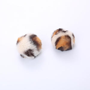 Hot Selling Wholesale Bouncy Interactive Leopard Print Felt <b>Ball</b> With Catnip Cat Chew Plush Toys for Pet Cats Clean Teeth - Product Image 3