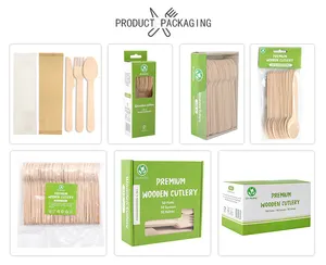 Disposable Wooden Fork With Customized Logo Printing For Party Restaurant