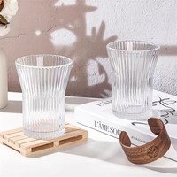 Vente en gros de tasse à café en verre borosilicaté de 10oz Design de luxe de haute qualité pour expresso avec anneau en bois pour usage manuel