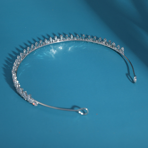 Prinzessinnen-Tiara für Abschlussball, Festkrone, Diadem, Braut-Haarband, Hochzeits-Kronenreif, Kupfer-Zirkonia-Kranz, Haaraccessoires - Product Image 5