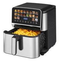 Friteuse à air numérique intelligente 9L en acier inoxydable avec logo personnalisé, panneau tactile, sans huile, OEM ODM, vente en gros