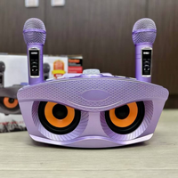 Système de chant KTV portable Sd306plus Owl Design TWS sans fil avec micro et double haut-parleur, carte son intégrée