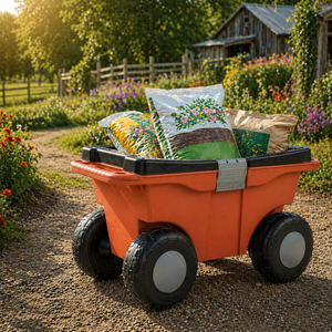 Chariot à outils de jardin portable en plastique de style européen avec boîte de rangement - Product Image 6