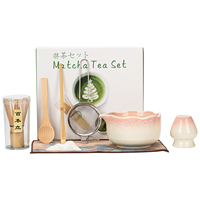 Ensemble de thé matcha japonais, bol à matcha en céramique, kit avec boîte cadeau, fouet en bambou, ensemble de cérémonie du thé, logo personnalisé OEM