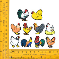 Breloques de chaussures en PVC souple en forme d'animaux de dessin animé, décorations de chaussures coq et poule, ornements de chaussures détachables pour sabots de poulet DIY