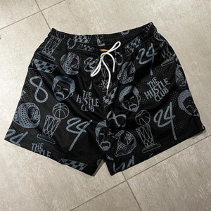 Pantalones Cortos Deportivos Personalizados Vintage para Hombre, 100% Algodón, Estilo Hip Hop, Anti-UV, con Estampado 3D en Espuma, Malla Transpirable y Cordón Ajustable - Product Image 2