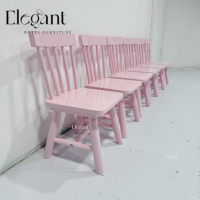 Chaise de fête d'anniversaire pour enfants en bois rose bébé