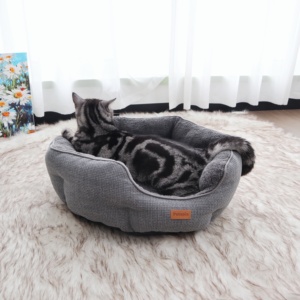 Petopia Luxury &amp; Modern Solid Pattern Calming <strong>Bed</strong> for Pets Wholesale Washable Plush Cushion Cozy &amp; Other <strong>Cheap</strong> Dog <strong>Cat</strong> <strong>Beds</strong> - Product Image 2