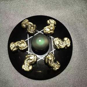 Obsidienne dorée naturelle de haute qualité Pi Xiu, faite à la main, nouvelle <span class=keywords><strong>formation</strong></span> chinoise à sept étoiles, pour souvenir, décoration, cadeau - Product Image 5