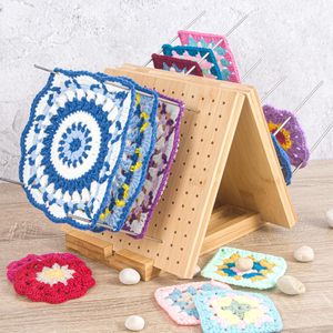 Tabla de Bloqueo Plegable de Bambú Personalizada para Tejer, <span class=keywords><strong>Kit</strong></span> de Herramientas Rectangular para Tejer con Agujas para Manualidades DIY y Regalos - Product Image 1