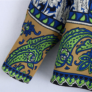 Nuovo Completo Donna Stile Europeo e Americano con Camicia Stampata Drappeggiata e Pantaloni a Vita Elastica Stile <span class=keywords><strong>Pigiama</strong></span> - Product Image 4