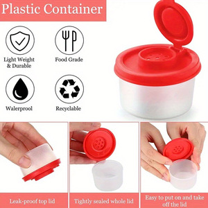 Bouteille à épices en plastique de style américain, <span class=keywords><strong>mini</strong></span>, 100 ml, avec couvercle et <span class=keywords><strong>salière</strong></span>-<span class=keywords><strong>poivrière</strong></span> intégrée, pour cuisine transfrontalière - Product Image 4