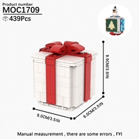 Caja Sorpresa Navideña Creativa, Kits de Ladrillos MOC, Contenedor, Ladrillos DIY, Bloques de Construcción, Juguetes para Niños MOC1709