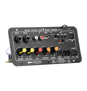 Placa Amplificadora <span class=keywords><strong>Digital</strong></span> D10 D20 D100 220V 12V 24V BT 5.0 con Subwoofer y Micrófono Dual para Altavoces de 8-12 Pulgadas 100W - Product Image 1