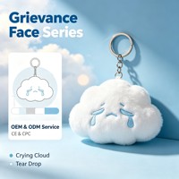 Porte-clés en peluche nuage de pluie pleurant mignon, pendentif en peluche nuage triste et déchiré