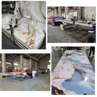 Ligne de production d'extrusion de panneaux en marbre artificiel PVC, ligne d'extrusion de feuilles de marbre artificiel PVC, ligne de production de feuilles de marbre UV