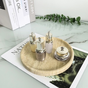 Современный мраморный поднос из травертина для ванной кухни, поднос для домашнего декора, поднос для свечей, органайзер для растений для свадеб - Product Image 4