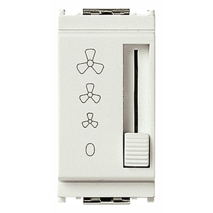 Interrupteur à glissière 1P 6(2)A blanc avec symboles de commande du ventilateur pour la régulation de la température - Product Image 1