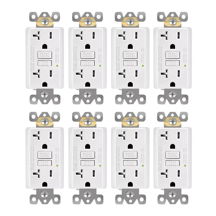GT20 China Professional Manufacture Power Protected Outlet Double Duplex Wall Sockets And Switches 20 Amp Gfci Outlet