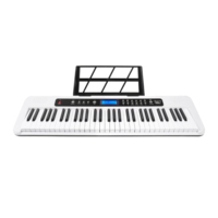 Adults 61-Key Digital Piano Keyboard Standard 2.2cm Touch-Sensitive Plastic Keys LCD Screen Portable Built-In Speaker for Export