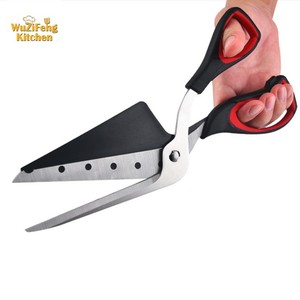 Tesoura De Cozinha Multifuncional Cortador De Pizza Slicer Food-Grade Afiada Lâmina De Aço Inoxidável Soft Grip Handle Pizza Scissors - Product Image 6