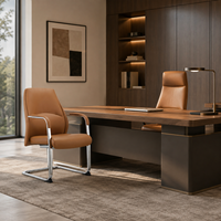 Chaise de bureau de direction à dossier haut, chaise de conférence moderne avec base en glissière chromée et accoudoirs rembourrés