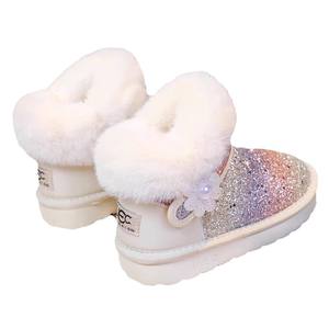 รองเท้าบูทหิมะเด็กผู้หญิงแบบสวม ไม่ลื่น แฟชั่นลำลองสำหรับฤดูหนาว ดีไซน์เจ้าหญิง ประดับกลิตเตอร์ อุ่นสบาย - Product Image 5