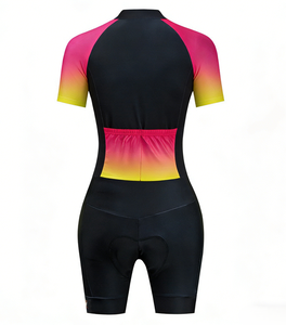 Combinaison de triathlon ZEDE noire et rose dégradée, haute élasticité, tissu respirant, vêtements d'entraînement pour la natation, le cyclisme et la course à pied - Product Image 2