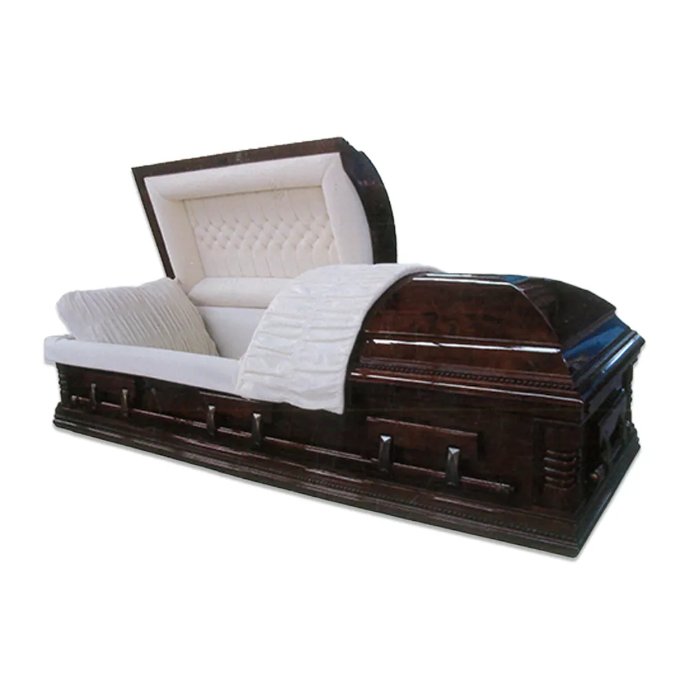 Long Life Solid Poplar High Gloss Eggshell Velvet Wood Coffin Buy Casket Wholesale from China for America Europe Market