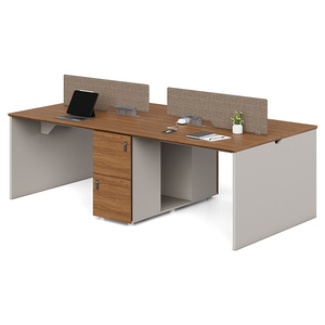 Meja kerja staf desain Modern, kokoh dan tahan lama meja komputer kayu tunggal dan ganda untuk penggunaan kantor - Product Image 6