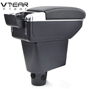 Vtear Boîte de rangement élégante en ABS et cuir PU <span class=keywords><strong>pour</strong></span> <span class=keywords><strong>accoudoir</strong></span> <span class=keywords><strong>avant</strong></span> de voiture avec porte-gobelet USB, accessoires intérieurs <span class=keywords><strong>pour</strong></span> Proton Saga 2015-2018 - Product Image 4