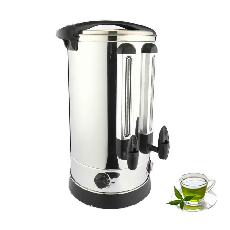 Caldeira de água de 10 litros para chá, equipamento comercial, válvulas duplas de aço inoxidável para chá e chá