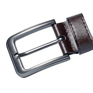 Cinturón de Cuero Genuino de Vaca para Hombre, Color Sólido, Hebilla de Pin, Estilo Formal, Duradero, Moldeado en una Sola Pieza - Product Image 3