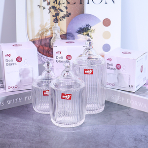 <span class=keywords><strong>Verre</strong></span> sans plomb stockage des aliments lumière de luxe offre spéciale Dessert crème glacée Snack <span class=keywords><strong>pas</strong></span> <span class=keywords><strong>cher</strong></span> ménage boîte <span class=keywords><strong>en</strong></span> <span class=keywords><strong>verre</strong></span> avec couvercle - Product Image 5