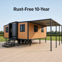 Maison conteneur pliable et extensible facilement, 20 pieds, 40 pieds, en acier léger, préfabriquée, 3 chambres, maison modulaire préfabriquée pour école