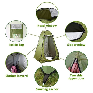 Abri <span class=keywords><strong>de</strong></span> plage léger à <span class=keywords><strong>double</strong></span> couche, automatique et pop-up, pour la confidentialité et la protection solaire, idéal pour se changer, les toilettes et la douche en extérieur - Product Image 2