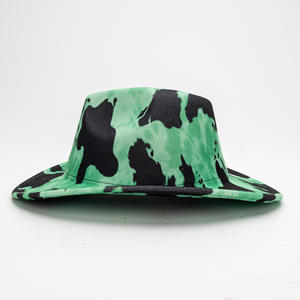 Nouveau chapeau de jazz vintage en <span class=keywords><strong>laine</strong></span> 100% turquoise à large bord en forme de cloche pour l'équitation et les fêtes en plein air - Product Image 3