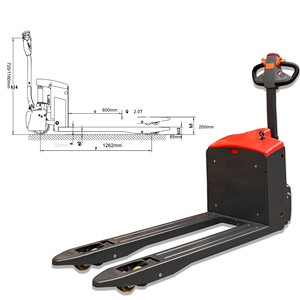 Transpaleta Eléctrica 2.0 T con Batería de Plomo-Ácido Libre de Mantenimiento de 4×12V/32Ah para Manejo de Materiales en Almacenes - Product Image 4