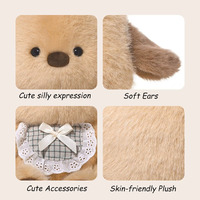 Peluche chien mignon brun personnalisé 20 cm, jouet en peluche doux certifié EN71 CE pour enfants, vente en gros