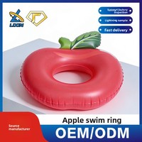 Bouée de natation gonflable en PVC en forme de pomme, taille adulte et enfant, personnalisée en usine, respectueuse de l'environnement