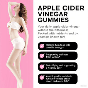 Gomitas de Vinagre de Sidra de Manzana Personalizadas de Fábrica, Vitaminas B6, B9 y B12, Suplementos para la Desintoxicación y la Salud Intestinal para Mujeres y Hombres - Product Image 2