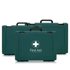 First Aid Plastic Box Manufacturer Dustproof Green Empty Plastic First Aid Box For Car Travel