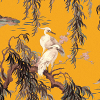 Papier peint non tissé de luxe, design grue chinoiserie, sans PVC, écologique, pour la décoration de la maison et des hôtels
