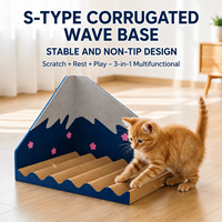 Lit grattoir pour chat en carton ondulé personnalisé, fabricant OEM de griffoirs pour chat au design montagne